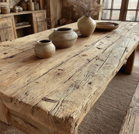 Table à manger en bois d'acacia massif de haute qualité avec pieds en bois pour un style moderne et une ambiance élégante