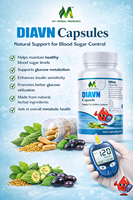 Capsules d'extraits végétaux premium DIAVN avec mélange d'ingrédients naturels à base de plantes dans un emballage élégant pour un produit de style de vie