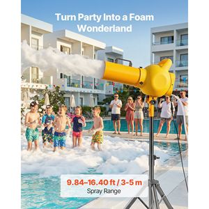 เครื่องทำโฟมพ่นมือถือสำหรับงานปาร์ตี้ สร้างฟองโฟมหนาแน่น พร้อมโครงสร้างสามเหลี่ยม และพัดลมเป่าฟอง - Product Image 2