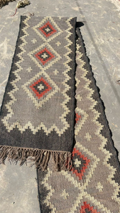 Entryway Home Decor Wool Jute <b>Runner</b> <b>Rug</b> Handmade Boho Tribal Geometric Rustic <b>Hallway</b> Woven Floor Carpet <b>Runner</b> - Product Image 5