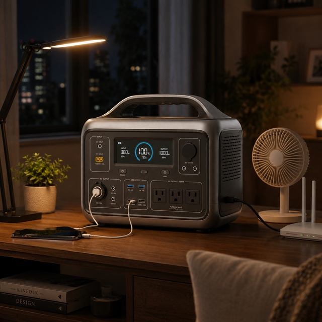 1000W Portable Power Station 1024Wh LiFePO4 Solar Generator for Outdoor Camping and Home Backup