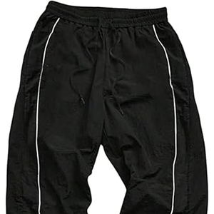 Pantalon de jogging pour homme, coupe ample, léger, infroissable, en toile, couleur unie, taille élastique, en nylon, style hip-hop, pour l'entraînement - Product Image 3