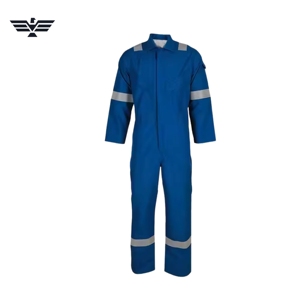 Combinaison de travail industrielle FR en coton ripstop haute visibilité, personnalisée, bleue, pour hommes, confortable - Product Image 2