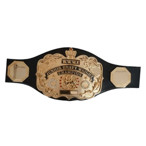 Ceinture de champion de la catégorie poids lourd junior WWE, design plaqué or, sangle noire, ceinture de championnat de lutte de collection - Product Image 5