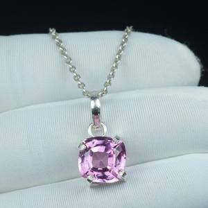 Pendentif en Kunzite rose taille coussin, pierre de naissance de février, en argent sterling 925, bijoux faits main vintage bohème - Product Image 5