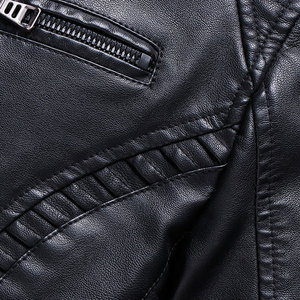 เสื้อแจ็คเก็ตหนังผู้ชายทนทาน กันลม คุณภาพสูง ขายดี ดีไซน์ยอดเยี่ยม พร้อมซิปปิด - Product Image 3