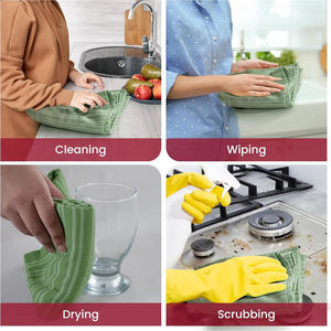 Eco Friendly Premium Woven Cotton Kitchen Dish Towel <b>Machine</b> Washable Quick Dry Lint Free Solid Color - Product Image 6