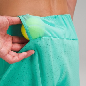Men's Green Breathable Mesh <b>Compression</b> Tennis Shorts with Elastic Waist Print Athletic Fit Summer Sport Wear - Product Image 3