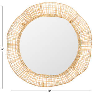 Miroir mural rond en canne Boho de 24 pouces pour la maison ou le bureau - Product Image 6