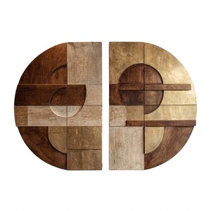 Juego de Arte Mural de Metal Abstracto Contemporáneo Estilo Feng Shui, 4 Piezas Circulares Hechas a Mano, Decoración Metálica para Pared - Product Image 5