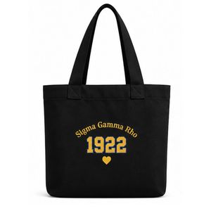 Custom <b>Ladies</b> Tote <b>Bag</b> Embroidered Letter Design Spacious Shoulder Carryall Casual Everyday <b>Shopping</b> Travel College Sorority - Product Image 1