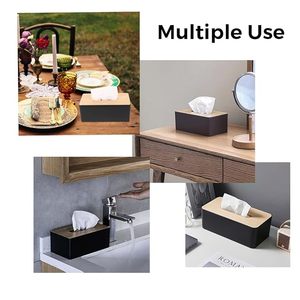 Boîte à mouchoirs carrée moderne en ABS avec couvercle, distributeur de serviettes autoportant, support de mouchoirs de bureau pour la maison, le bureau et la salle de bain - Product Image 5