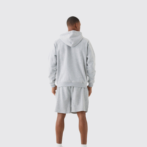 Sudadera con capucha y cremallera para hombre, 100% algodón, personalizable, gruesa, de invierno, con patrón sólido, forro polar transpirable, con bolsillo, térmica, económica - Product Image 4