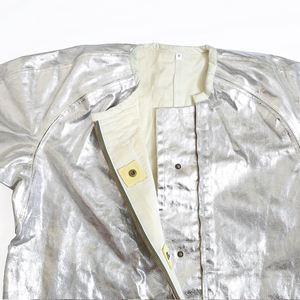 Traje de seguridad contra incendios de algodón FR resistente a altas temperaturas con revestimiento de aluminio, color plateado - Product Image 6