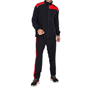 Survêtement sportif pour homme, noir et bleu, avec fermeture éclair intégrale, poches latérales, idéal pour l'automne - Product Image 2