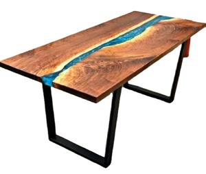 Tables modernes luxueuses en os incrusté, en MDF et résine, pour salon &amp;   Meubles de chevet élégants et artisanaux pour salle à manger - Product Image 1