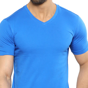 T-shirts personnalisés pour hommes, col en V, 100% coton, logo personnalisé, design sur mesure, couleurs vives, avec expédition et livraison. - Product Image 4