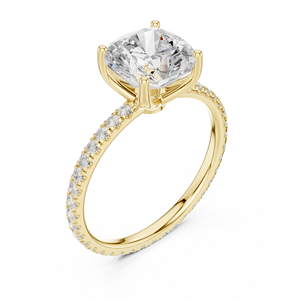 แหวนหมั้นเพชรทรงคุชชั่น 2.5 กะรัต ทองคำขาว 14K สำหรับผู้หญิง คลาสสิก ได้รับการรับรองจาก IGI เพชรเพาะเลี้ยงในห้องปฏิบัติการ เหมาะสำหรับวันครบรอบแต่งงาน - Product Image 3