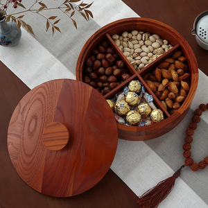 Perfect for Presenting Dry Fruit Modern Sustainable Wooden Storage Box for Nuts and Candy Handmade Finish - Product Image 1