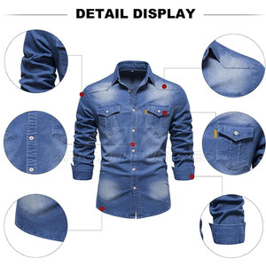 เสื้อยีนส์ผู้ชายแบบระบายอากาศได้เสื้อยีนส์น้ำหนักเบา - Product Image 3