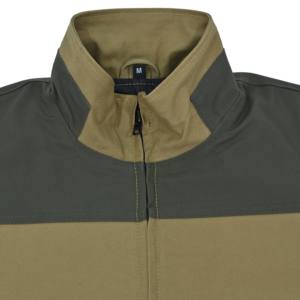 Veste décontractée en toile pour homme, personnalisée OEM, bicolore, col montant, en coton, style workwear, printemps automne, grande taille, coupe-vent zippé - Product Image 4