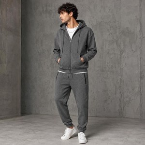 Ensemble de survêtement unisexe personnalisé délavé à l'acide, comprenant un sweat à capuche oversize et un pantalon de jogging en molleton, style streetwear, deux pièces - Product Image 3