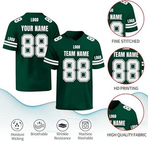 Maillot de football américain personnalisable pour homme grande taille, col en V, manches courtes, bretelles réglables, imprimé HD, polyester anti-humidité - Product Image 1