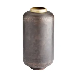 Florero de Hierro Hecho a Mano, Elegante Recipiente Decorativo para Arreglos Florales, para Fabricantes de Muebles, Decoración del Hogar, Bronce Hecho a Mano - Product Image 1
