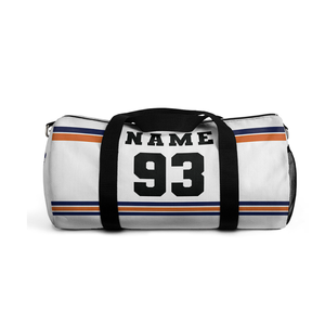 Bolsa Deportiva Blanca Personalizada con Rayas Azules y Naranjas, para Equipamiento Deportivo, de Nailon, con Capacidad de 30-40L, para Jugadores y Entrenadores - Product Image 4