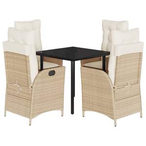 Juego de Comedor para Jardín en Beige, Negro y Crema - Product Image 2