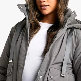 Chaquetas Acolchadas de Invierno para Mujer, Impermeables, Reversibles, de Nailon, Tallas Grandes, Abrigos Largos, Forro de Bambú, Venta al Por Mayor OEM - Product Image 5