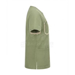 Haut d'uniforme médical fonctionnel à manches courtes et col rond, idéal pour les hôpitaux, cliniques, soins infirmiers et laboratoires - Product Image 5