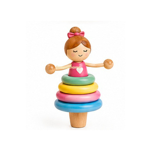 Juguete de Madera de Niña Montando a Caballo con Ruedas, Decoración Escandinava para Guardería, Figura Ecológica para Mesa de Juegos para Habitación Infantil - Product Image 2