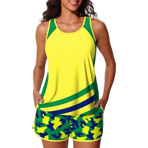 Ensemble de maillot de bain tankini confortable pour femmes, avec short de bain pour garçon, maillot de bain de plage à séchage rapide, tenue de bain deux pièces - Product Image 3