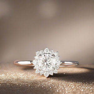 Anillo de Oro Blanco Sólido de 14K con Rodio, Diseño de Racimo de Flores, con Diamantes Cultivados en Laboratorio, para Mujer, de SHRAMAN DIAMOND - Product Image 6