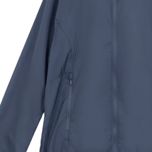 Veste de course à capuche ultra coupe-vent pour homme grande taille, épaisse, respirante, avec fermeture éclair, poignets élastiques, design pliable, bleue - Product Image 4