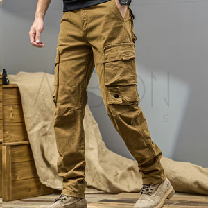 Buen Proveedor, Nuevo, Pantalones Cargo de Algodón Ligero, Diseño Único Personalizado, Estilo Urbano, Corte Recto y Holgado - Product Image 3