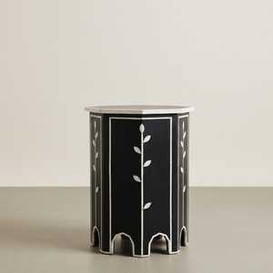 Table console au sol Belladec BI-WT297, design floral, personnalisée, faite à la main, en os poli, moderne et légère, pour salon - Product Image 1