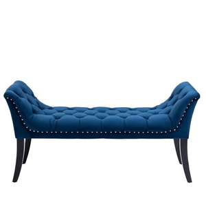 Meubles de restaurant et d'hôtel commerciaux, banquettes, canapés, ottomanes, sièges en tissu bleu velours - Product Image 1