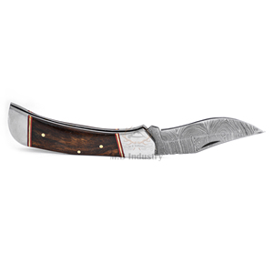 Cuchillo de bolsillo de acero de Damasco al por mayor DD-FK-WH928, hoja afilada hecha a mano con mango de madera exótica, cuchillo EDC para exteriores - Product Image 3
