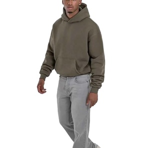 Algodón polar de gran tamaño para hombre Zip Up Hoodies Streetwear 450gsm Casual en blanco personalizado con cremallera Hoodie - Product Image 4
