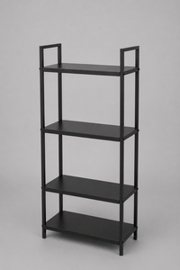 ชั้นวางของโลหะสีดำ 4 ชั้น แบบเปิด สำหรับห้องนั่งเล่น ห้องนอน สำนักงาน - Product Image 6