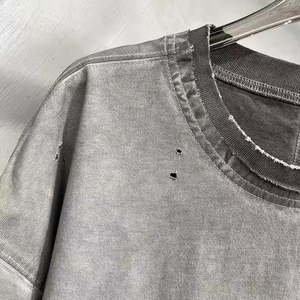 เสื้อยืดสตรีทแวร์ผ้าฝ้ายทรงบ็อกซี่ พิมพ์ลาย เจอร์ซีย์ เสื้อทรงหลวม เสื้อยืดแขนยาวสองชั้นสำหรับผู้ชาย - Product Image 3