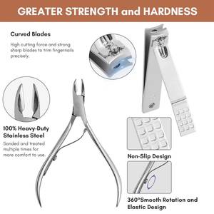 7 In 1 Stainless Steel Nail <b>Kit</b> With Case Portable <b>Manicure</b> Tools Set Classic Style For Adult - Product Image 4