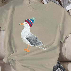 Camiseta cómoda de gaviota con gorro vibrante para mujer - Product Image 2