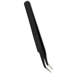 Meilleures pinces à cils isolées en acier inoxydable à 45 degrés avec pointes en fibre pour maquillage - Product Image 5