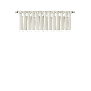 Mantovana in finta seta bianca leggera con perline 50x26 "tende e mantovane - Product Image 4