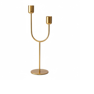 Pillar Candle Holder Stand Scroll Candle Holder <b>Set</b> of 2 Metal Iron One Pillar Candle Stand for Wedding Decoration Scroll Design - Product Image 4