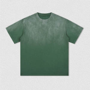 T-shirt ample en coton tricoté 100% délavé style vintage, anti-plis, manches courtes, décontracté, minimaliste, uni, streetwear - Product Image 2