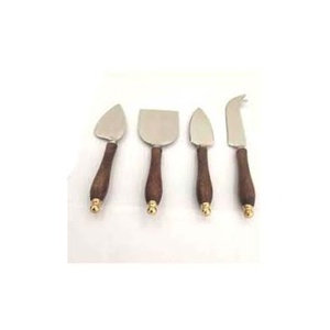 Rebanadora de queso multifuncional, rebanadora de mano, acero inoxidable plateado con mango de diseñador de madera, juegos de cuchillos para queso y mantequilla - Product Image 6